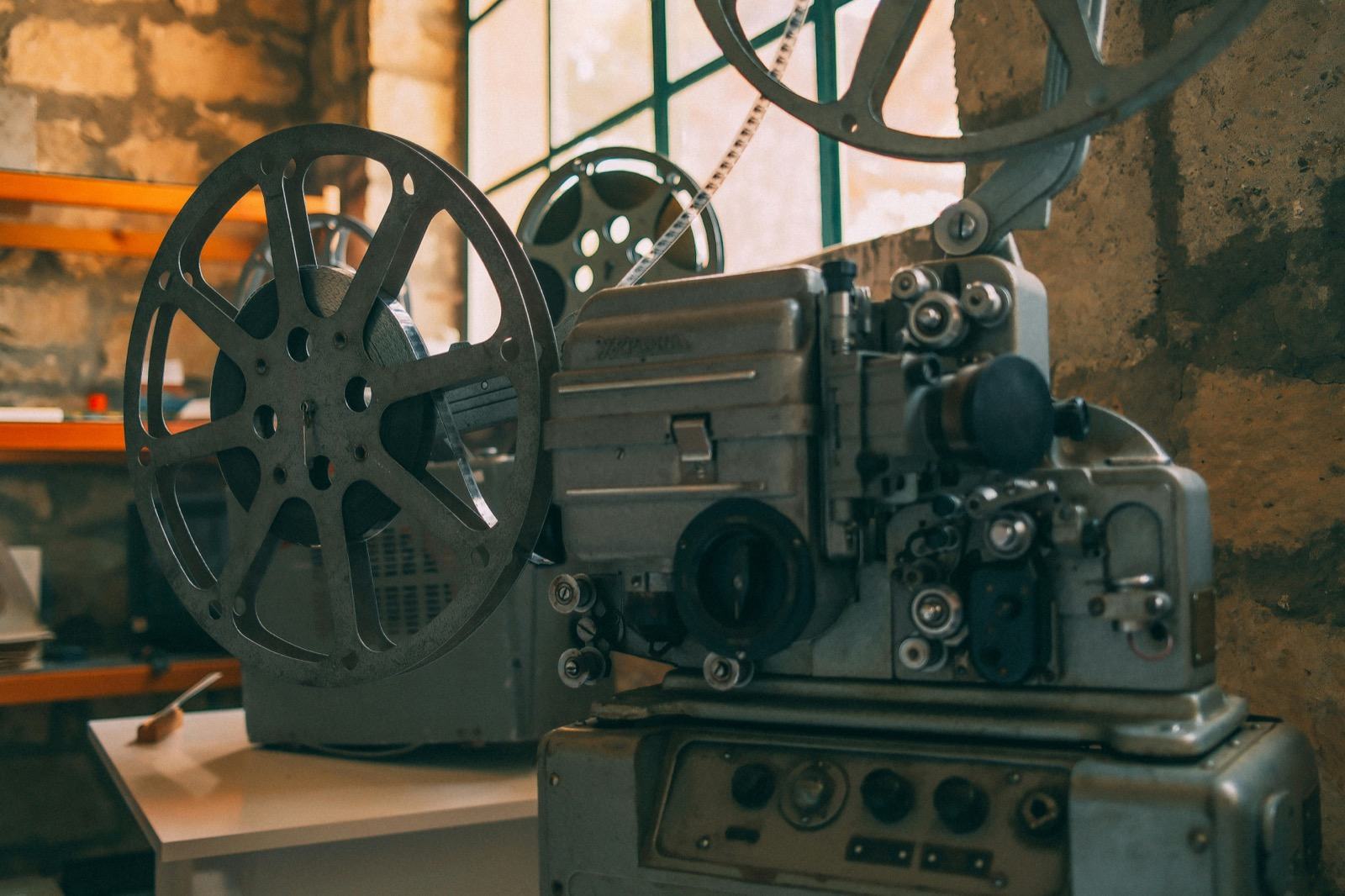 A vintage film projector